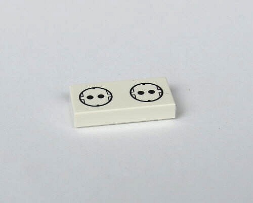 Picture of 1 x 2 - Fliese White - Steckdose