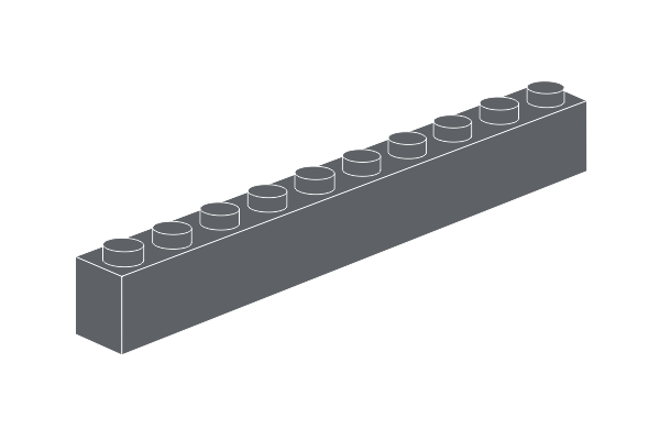 Picture of 1 x 10 - Dark Bluish Gray