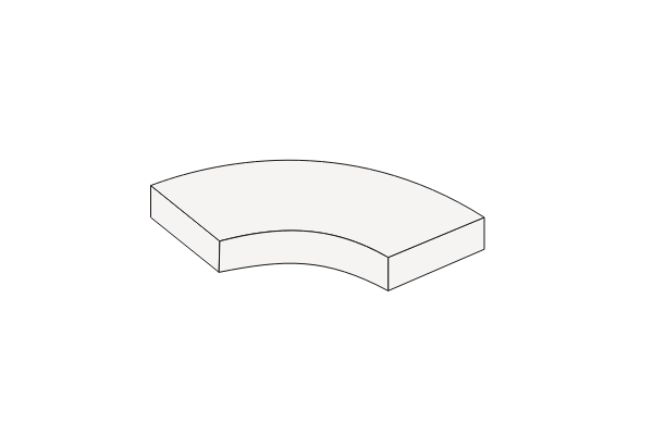 Bogenfliese 2 x 2 - Fliese weiß