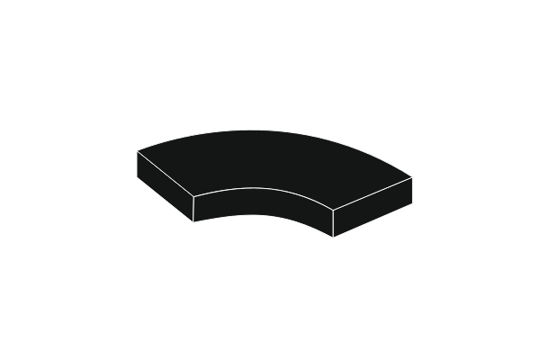 Bogenfliese 2 x 2 - Fliese schwarz