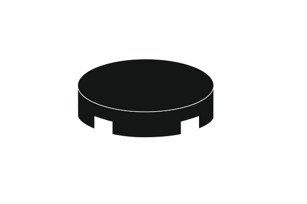 Picture of Round 2x2 - Tile Black