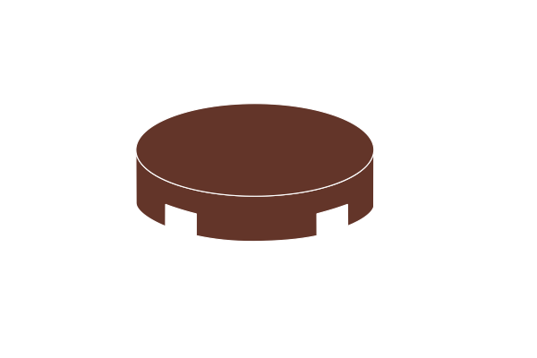 Picture of Round 2x2 - Tile Reddishbrown