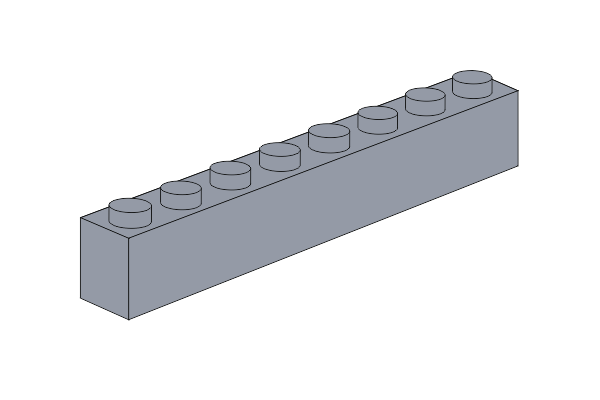 1 x 8 - Light Bluish Grayの画像