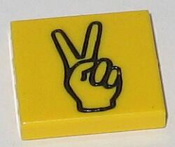 Picture of 2 x2  -  Fliese gelb - Victory Hand