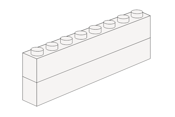 1 x 8 x 2 - Whiteの画像