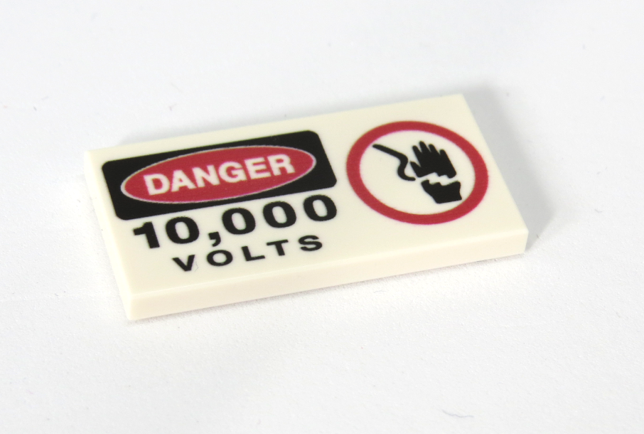 Picture of 2 x 4 - Fliese White - Danger 10000 Volts