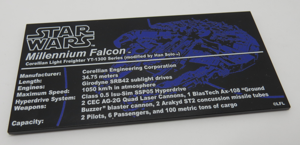 P257 / Plakette 75192 Millennium Falconの画像