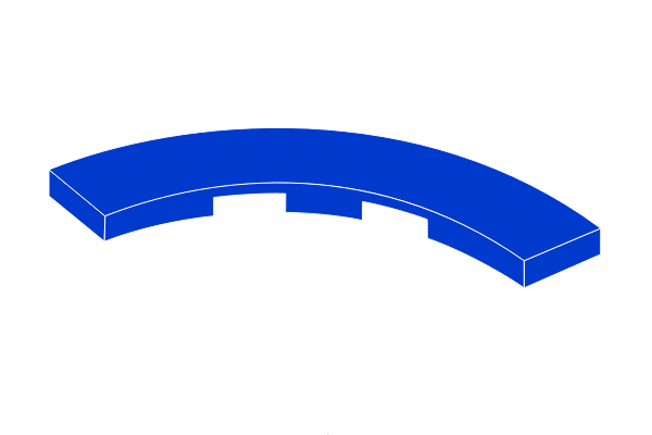 Bogenfliese 4 x 4 - Fliese blau