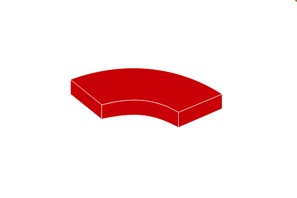 Bogenfliese 2 x 2 - Fliese rot