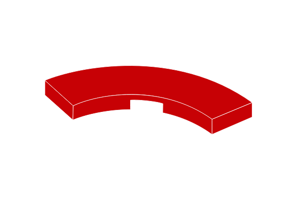 Bogenfliese 3 x 3 - Fliese rot