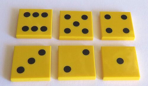 Picture of 2 x 2 - Fliese Yellow - Würfelaugen